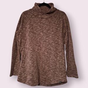 Prana Sweatshirt Womens L Mauve Long Sleeve Pocket Organic Cotton Tunic Calexa